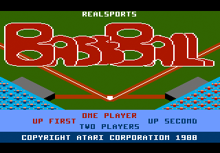 Baseball title screen for Atari 7800